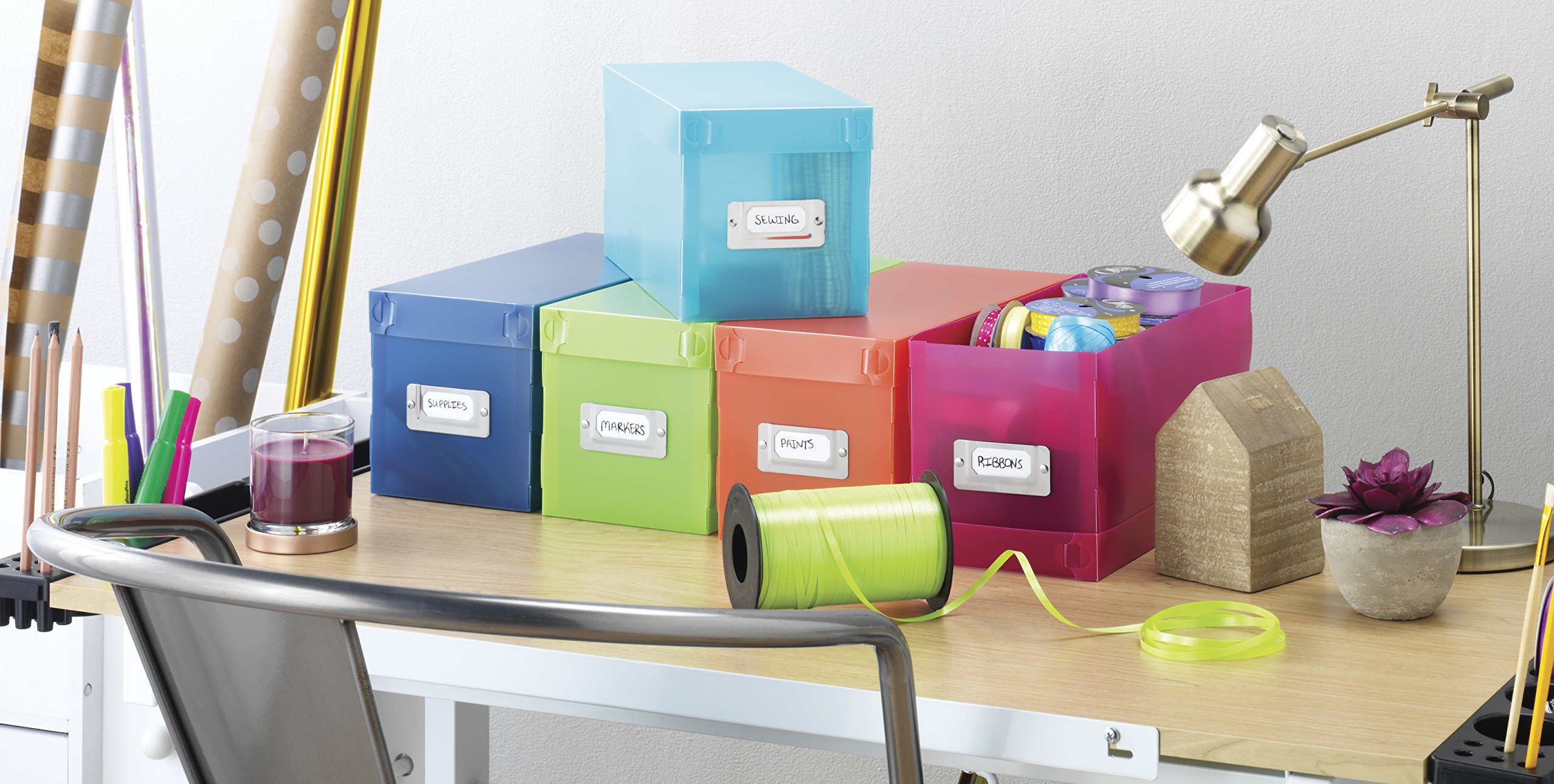 Amazon.com: Whitmor 6754-373-5 Plastic CD Boxes Set of 5 Assorted